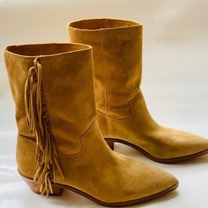 REBECCA MINKOFF Suede Fringe boots NWOT 7